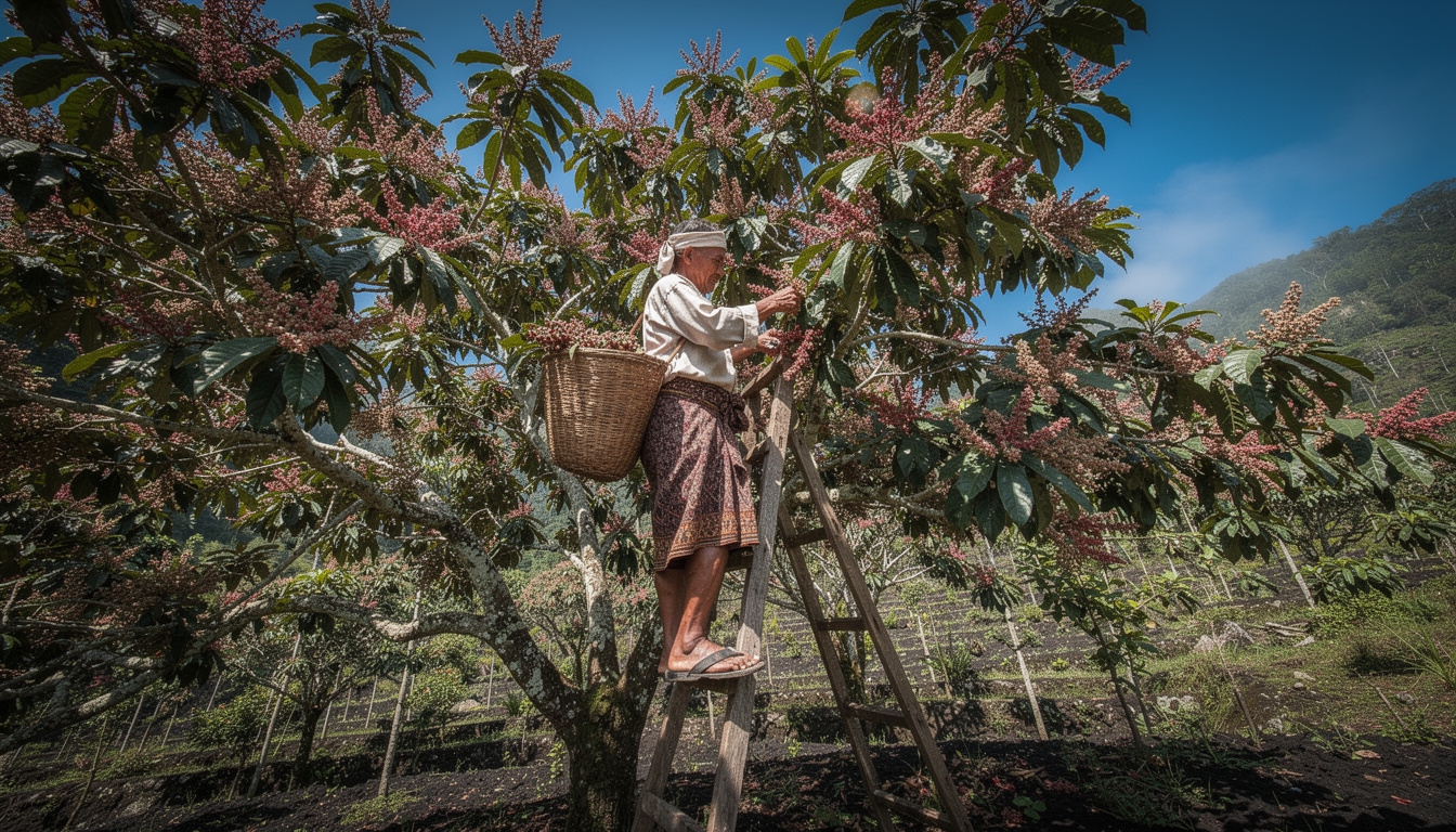 Pohon cengkeh berbunga di kebun rempah Maluku